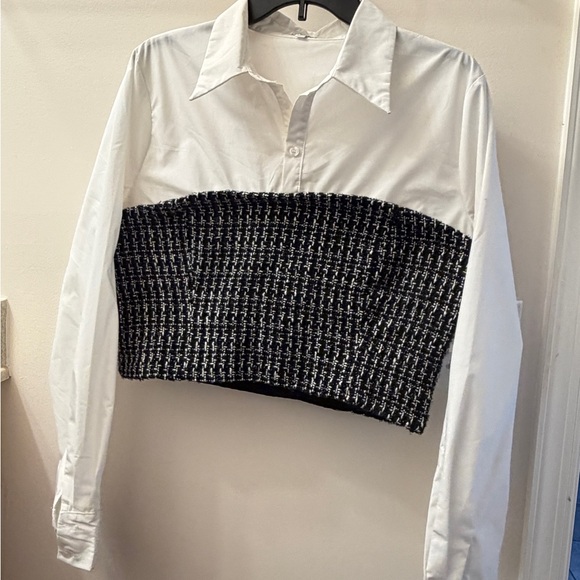 Fashion Nova Chic Black and White Mini Skirt and top set - Picture 4 of 16